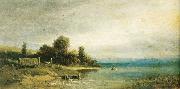 Carl Spitzweg Landschaft am Ammersee. First version painting